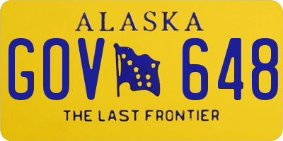 AK license plate GOV648