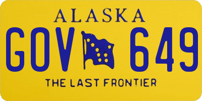 AK license plate GOV649