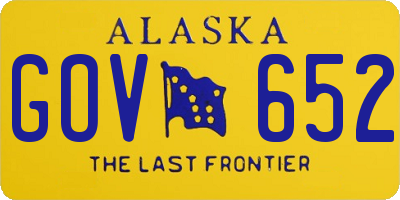 AK license plate GOV652