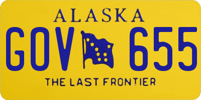 AK license plate GOV655