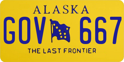 AK license plate GOV667