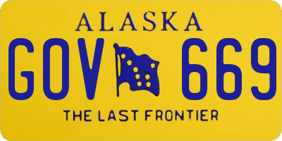 AK license plate GOV669