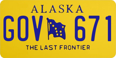 AK license plate GOV671