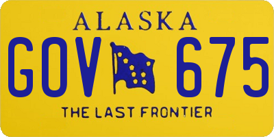 AK license plate GOV675