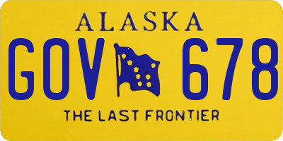 AK license plate GOV678