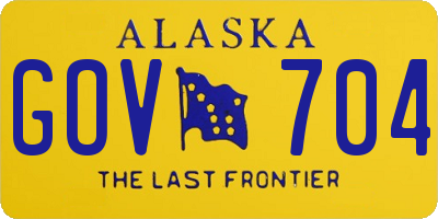 AK license plate GOV704