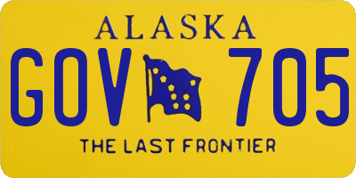 AK license plate GOV705