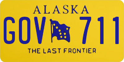 AK license plate GOV711