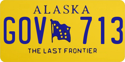 AK license plate GOV713