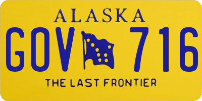 AK license plate GOV716