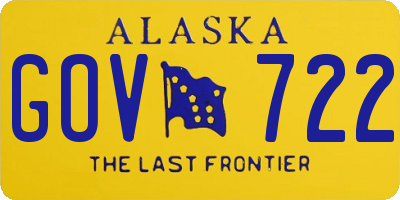 AK license plate GOV722
