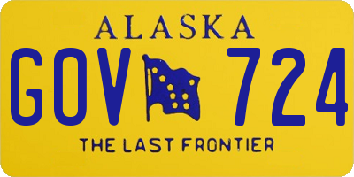 AK license plate GOV724