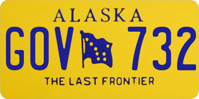 AK license plate GOV732