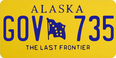 AK license plate GOV735