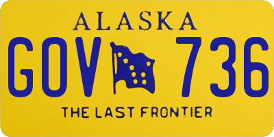 AK license plate GOV736