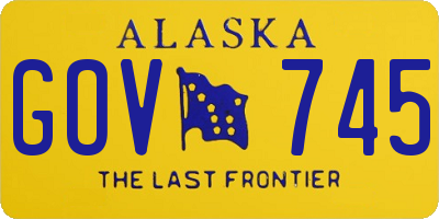 AK license plate GOV745