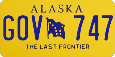 AK license plate GOV747