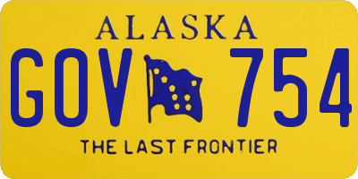 AK license plate GOV754