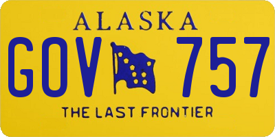 AK license plate GOV757