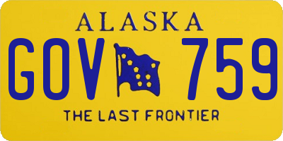 AK license plate GOV759