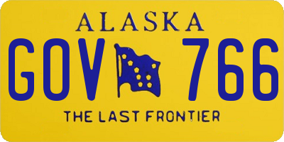 AK license plate GOV766