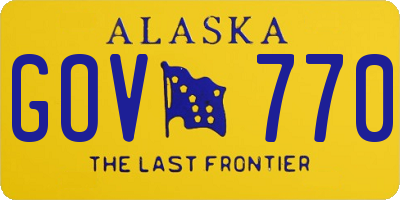 AK license plate GOV770