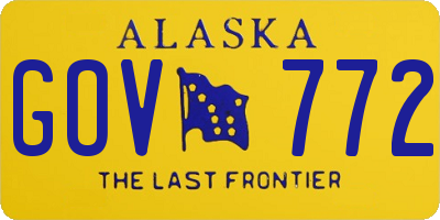 AK license plate GOV772