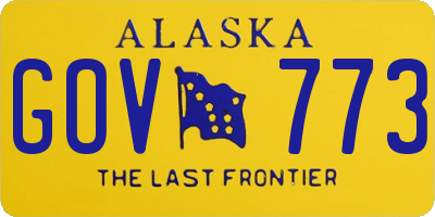 AK license plate GOV773