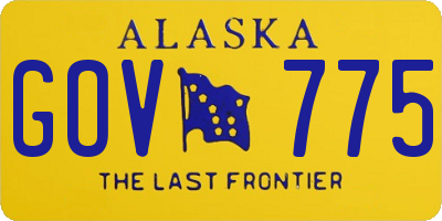 AK license plate GOV775
