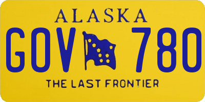 AK license plate GOV780
