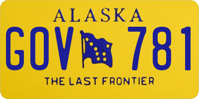 AK license plate GOV781