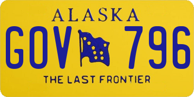 AK license plate GOV796