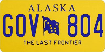 AK license plate GOV804