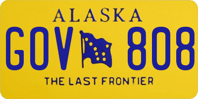 AK license plate GOV808
