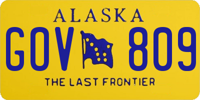 AK license plate GOV809