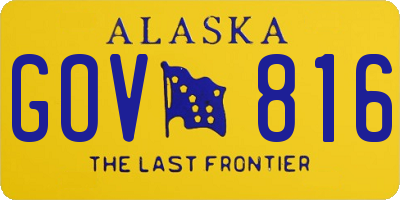 AK license plate GOV816