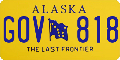 AK license plate GOV818