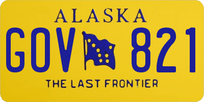 AK license plate GOV821