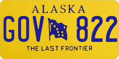 AK license plate GOV822