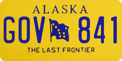 AK license plate GOV841