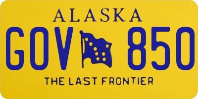 AK license plate GOV850