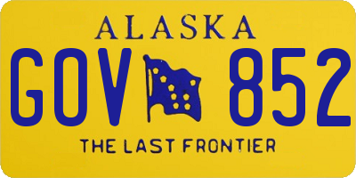 AK license plate GOV852