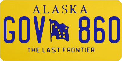 AK license plate GOV860