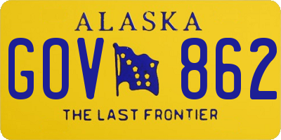 AK license plate GOV862