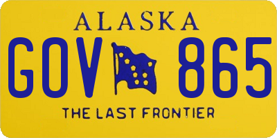 AK license plate GOV865
