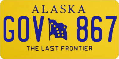 AK license plate GOV867