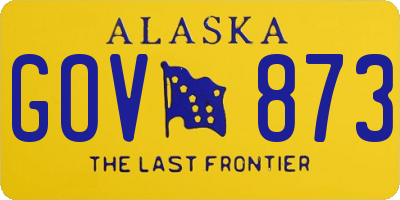 AK license plate GOV873