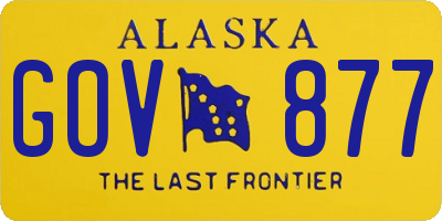 AK license plate GOV877