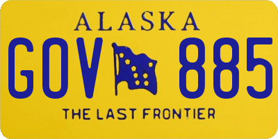 AK license plate GOV885