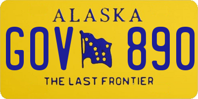 AK license plate GOV890
